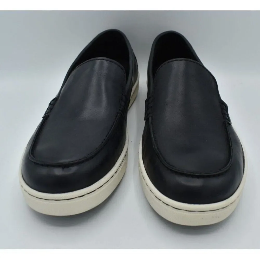Born Mens Size 10.5 Axel Black Full Grain Leather Slip On Loafers Sneakers Shoes